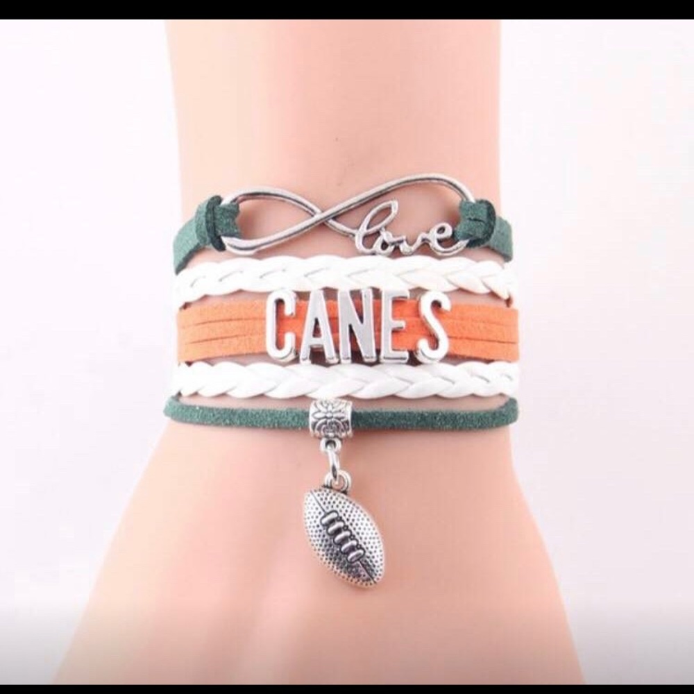 Miami Hurricanes Leather Game Bracelet